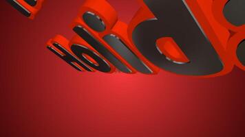 Happy Holidays wish message 3d text animations background video