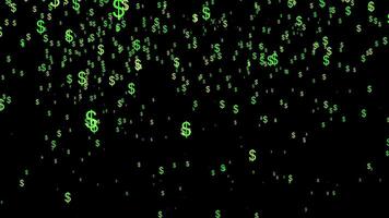 Falling Dollar Sign Animation Transparent Background Motion Graphics Loop video
