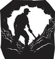 Gem Guardian Protecting Earths Valuable Minerals Earth Excavator Unearthing Riches from Below vector