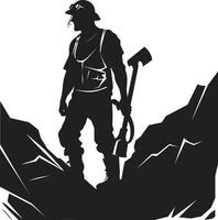 Pickaxe Prospectors Exploring Depths for Wealth Subterranean Seekers Delving into Underground Wonders vector