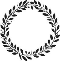 Shadow Sketch Sketchy Wreath of Black Doodle Leaves Carbon Cluster Cluster of Black Doodle Leaves in Wreath vector