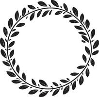 Shadow Sketch Sketchy Wreath of Black Doodle Leaves Carbon Cluster Cluster of Intricate Black Doodle Leaves in Wreath vector