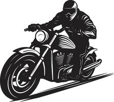Phantom Glide Grim Skeleton Biker in Black Shadow Chopper Skeleton Rider Emblem in Leather Jacket vector