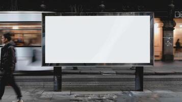 Blank outdoor billboard mockup template for placeholder photo