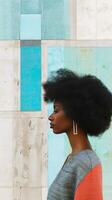 A powerful image of a Black woman with an afro hairstyle photo