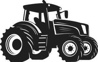 Crop Crusader Powerful Tractor Emblem in Black Farm Forge Contemporary Tractor vector