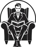 Scholarly Serenity Student with Books in Black Intellectual Island Student Surrounded by Books vector