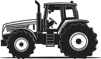 Rural Rebel Dynamic Tractor Emblem in Black Field Warrior Robust Tractor vector