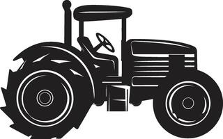 Crop Crusader Stylish Tractor Emblem Farm Forge Black Tractor vector