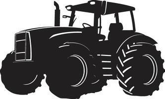 Agrarian Ace Sleek Tractor in Black Crop Crusader Stylish Tractor Emblem vector