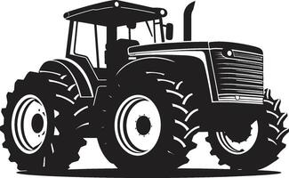 Crop Crusader Modern Tractor Emblem in Black Field Force Dynamic Tractor vector