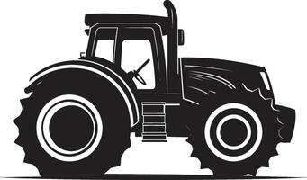 Agri Avenger Sleek Black Tractor Field Force Dynamic Tractor in Black vector