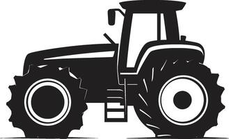 Agricraft Black Tractor Crop Crusader Powerful Tractor Emblem in Black vector