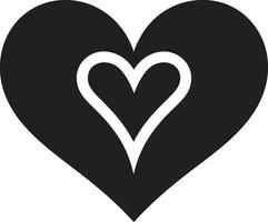 Sleek Black Heart Abstract with Decorative Flair Intricate Heart Silhouette Elegant Black Element in Graphics vector