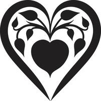 Minimalistic Heart Chic Decorative Element Unique Black Heart Shape Abstract Art vector