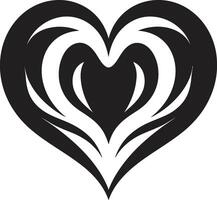 Graceful Heart Symbol Contemporary Decorative Elegant Heart Silhouette Abstract Element vector