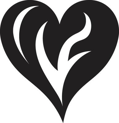 Contemporary Black Heart Unique Symbol Intriguing Heart Shape Elegant Abstract