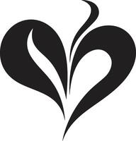 Minimalistic Heart Sophisticated Black Element Unique Black Heart Modern Abstract Symbol vector