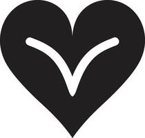 Minimalistic Heart Chic Decorative Element Unique Black Heart Sophisticated Abstract Shape vector
