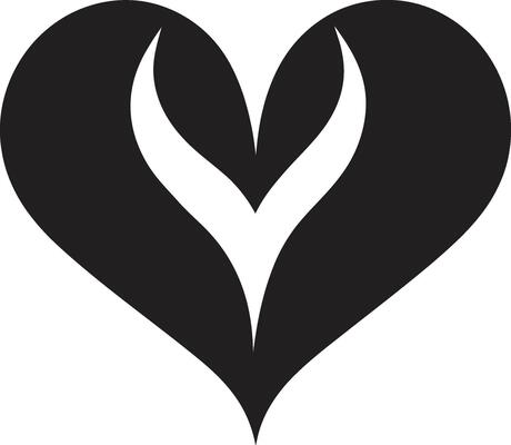 Delicate Black Heart Abstract Decorative Element Abstract Love Symbol Graceful Heart Art