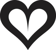 Minimalist Heart Refined Decorative Art Refined Black Heart Elegant Abstract Symbol vector