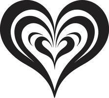 Abstract Love Symbol Intricate Black Heart Minimalistic Heart Chic Decorative Element vector