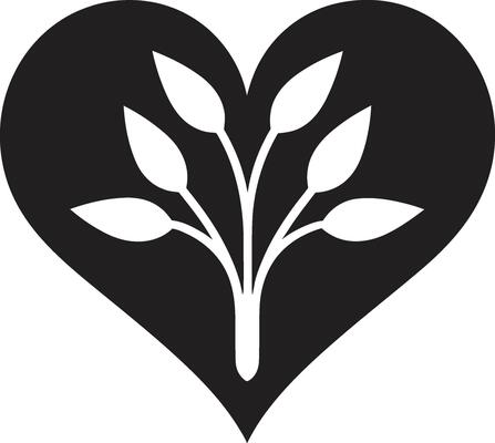 Stylish Heart Abstract Element Chic Black Heart Sleek Decorative Symbol