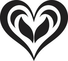 Minimalistic Heart Intricate Black Unique Black Heart Shape Stylish Element vector