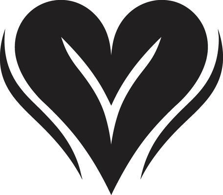 Intriguing Heart Shape Minimal Decorative Element Classy Black Heart Symbol Abstract