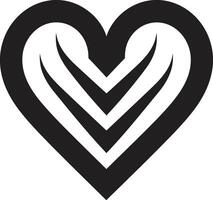 Artistic Heart Minimalist Decorative Symbol Modern Heart Silhouette Intricate Black Element vector