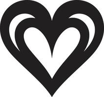 Graceful Abstract Heart Sophisticated Black Symbol Chic Decorative Modern Art of Black Heart Shape vector
