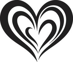 Sophisticated Heart Intriguing Abstract Symbol Abstract Love Symbol Sleek Black Heart Element vector