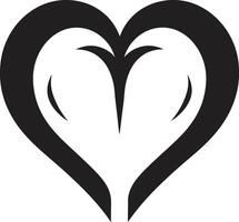 Stylish Heart Modern Abstract Chic Black Heart Minimalist Decorative Element vector