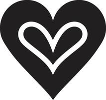 Minimalistic Heart Chic Decorative Shape Unique Black Heart Sophisticated Symbol vector