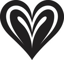Classy Heart Symbol Stylish Decorative Sleek Black Heart Modern Element vector