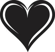 Contemporary Black Heart Unique Abstract Intriguing Heart Shape Elegant Symbol vector