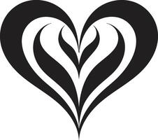 Classy Heart Emblem Minimal Decorative Sleek Black Heart Symbol Abstract Element vector