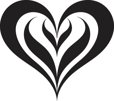Classy Heart Emblem Minimal Decorative Sleek Black Heart Symbol Abstract Element