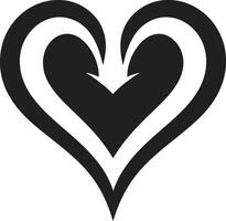Contemporary Black Heart Unique Element Intriguing Heart Shape Elegant Abstract vector