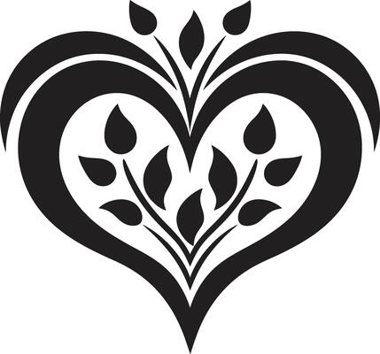 Classy Heart Symbol Stylish Decorative Sleek Black Heart Modern Shape
