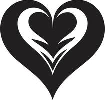 Chic Decorative Modern Black Heart Shape Sophisticated Heart Intriguing Abstract Symbol vector