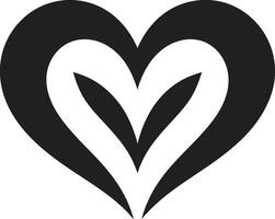 Intricate Black Heart Decorative Element for Stylish Heart Symbol Minimalist Art vector
