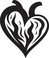 Graceful Abstract Heart Refined Black Decorative Element Minimalist Heart Sleek Symbol vector