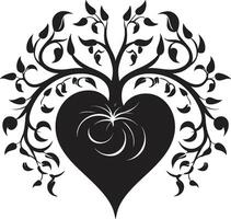 Graceful Abstract Heart Contemporary Graphic Element Chic Decorative Sophisticated Black Heart Emblem vector