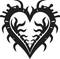 Minimalist Heart Sophisticated Black Graphic Element Elegant Black Heart Contemporary Decorative vector