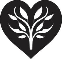 Graceful Abstract Heart Modern Symbol in Black Chic Decorative Refined Black Heart Shape vector