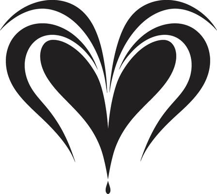 Abstract Love Symbol Refined Graphic Heart Minimalist Heart Sleek Black Abstract Element