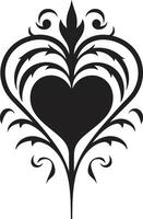 Intricate Heart Silhouette Minimalistic Black Stylish Minimalist Heart Elegant Abstract Emblem vector