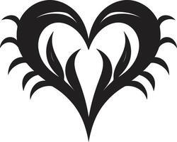 Stylish Minimalist Heart Contemporary with Abstract Decorative Features Graceful Abstract Heart Sophisticated Black Symbol with Intricate Details vector