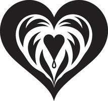 Stylish Minimalist Heart Elegant Abstract Decorative Emblem Sleek Heart Intriguing Black Graphic Symbol vector